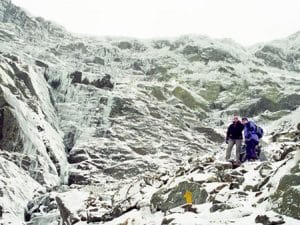 Dr. Kaufman climbing mount Washington