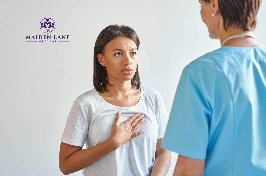 A woman in Manhattan, NY asking her doctor about her dense breasts.