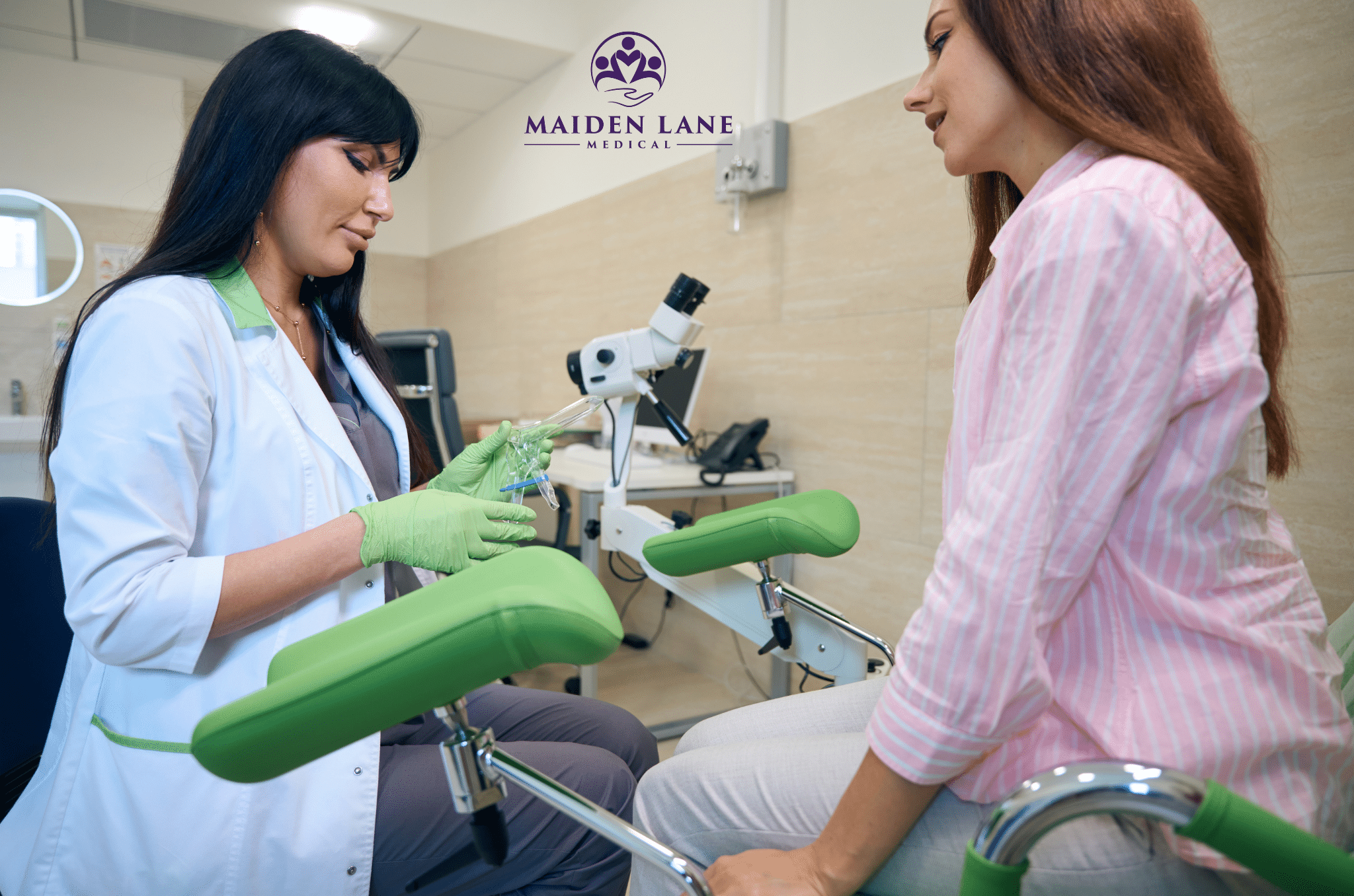 A gynecologist in NYC examining a patient.