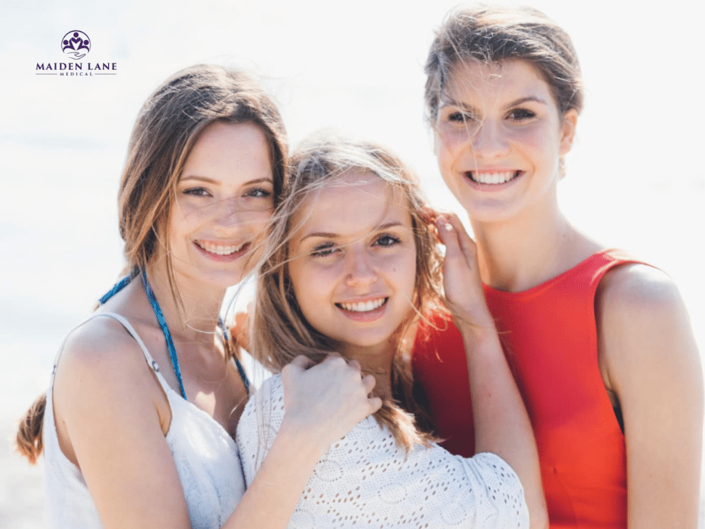 Three woman ready for their well-woman exams in NYC.