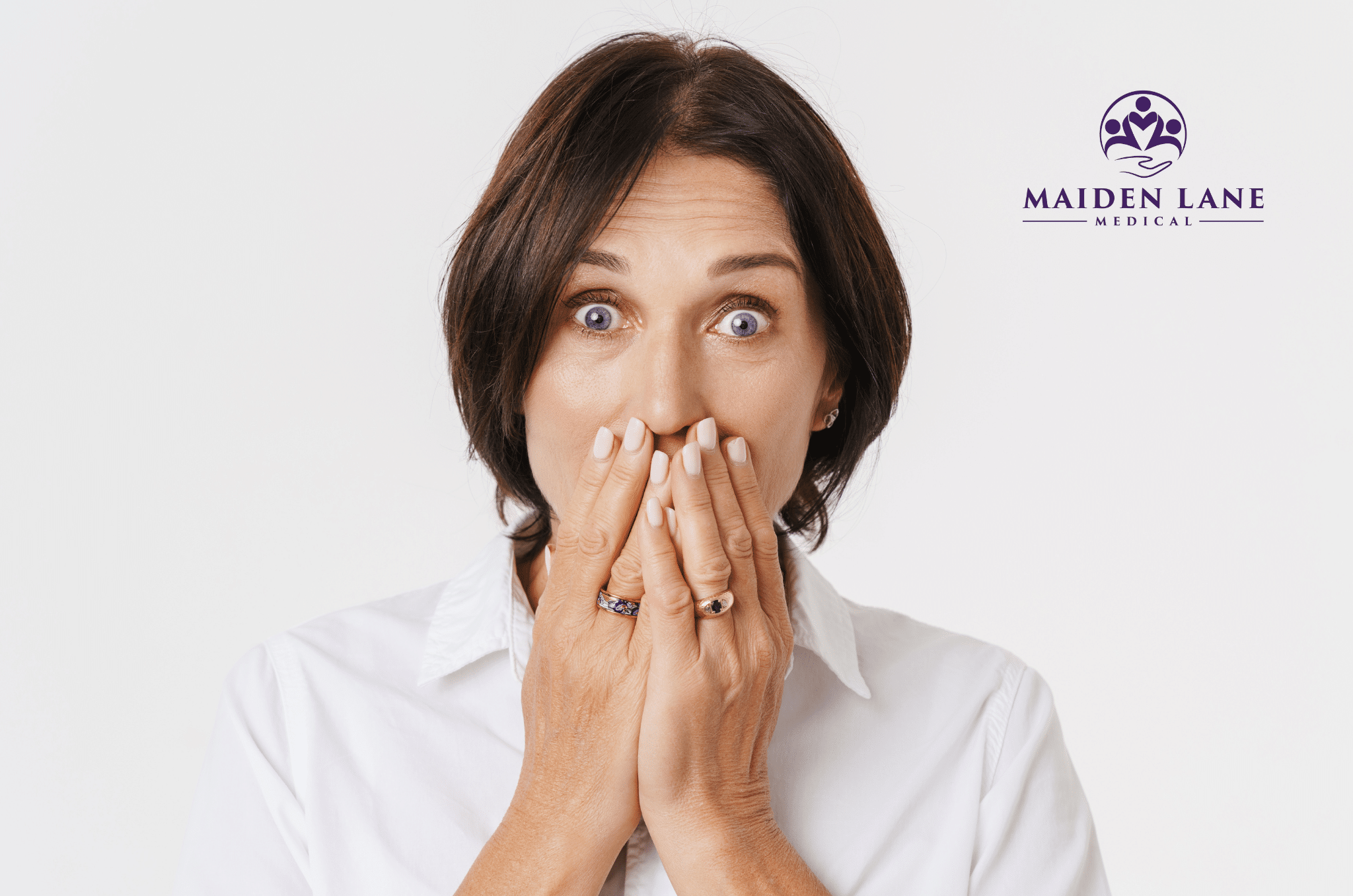 A woman shocked that she has a vaginal infection.