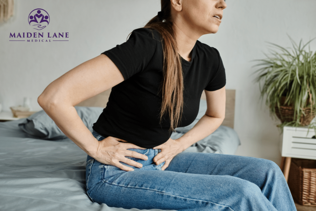 A woman suffering from pelvic pain in Manhattan, New York.